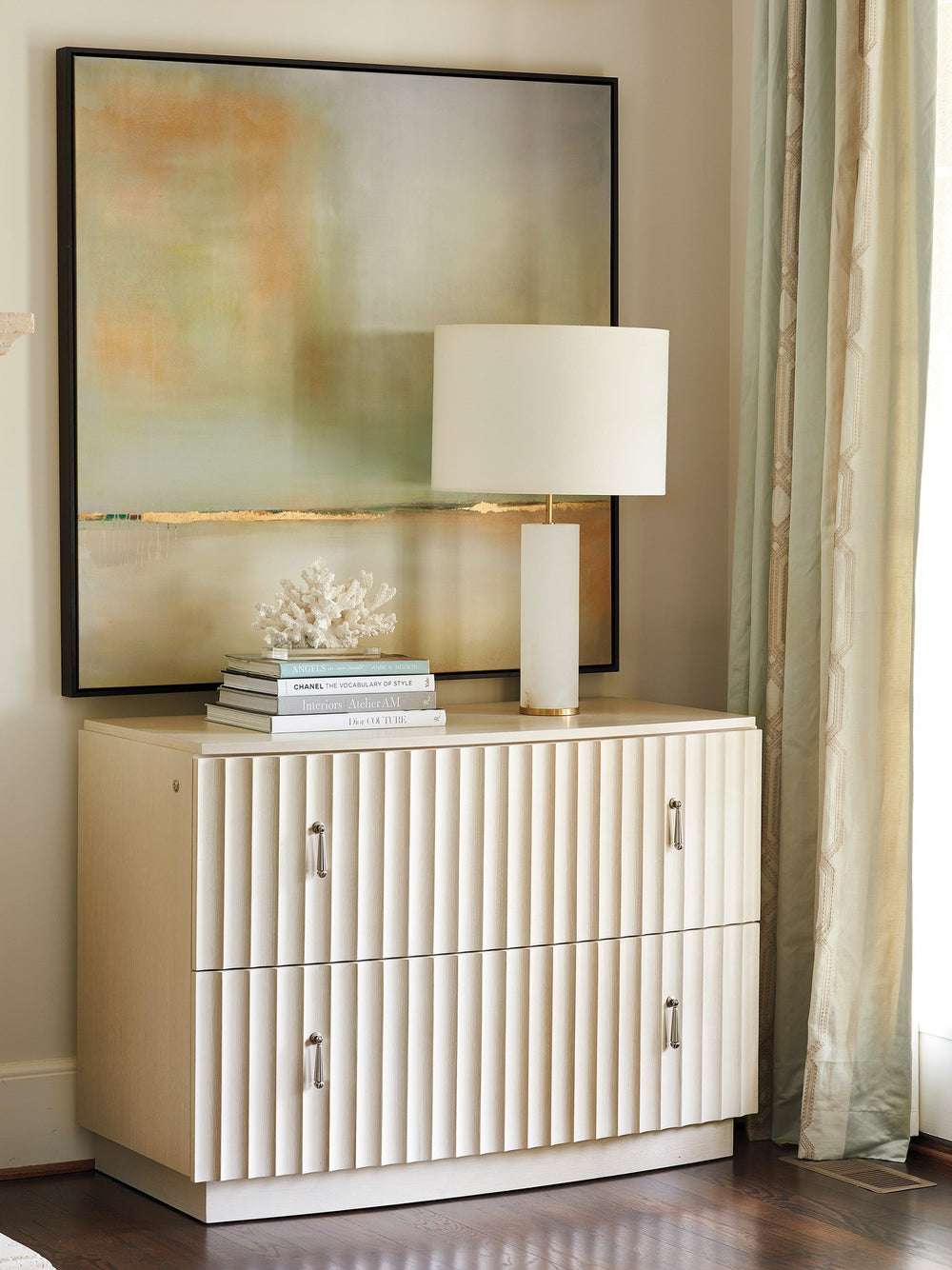 Lexington Sligh Birkdale File Chest - Elegant White Oak Design With Locking Drawers, Led Lighting & Storage Solutions Opaline Wood 310-450