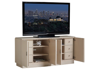 Lexington Sligh Ellerston Media Console - Elegant Hollywood Regency Design With Scalloped Detailing And Storage Options Opaline Wood 310-660