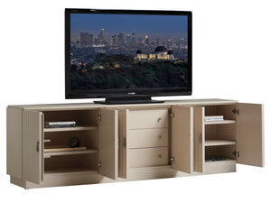 Lexington Sligh San Marcos Media Console - Elegant Hollywood Regency Design With Adjustable Shelves & Ample Storage Opaline Wood 310-661