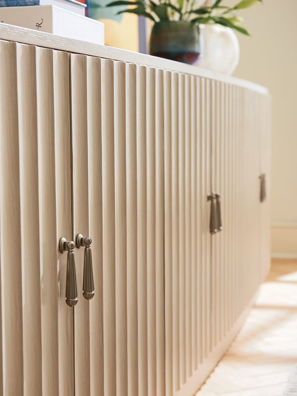 Lexington Sligh San Marcos Media Console - Elegant Hollywood Regency Design With Adjustable Shelves & Ample Storage Opaline Wood 310-661