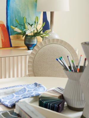 Lexington Sligh Preston Game Chair: Elegant Hollywood Regency Design With Scalloped Detailing And Smooth Casters Opaline Wood 310-938-01