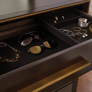 English Elm Prescott Smoked Peppercorn Nine-Drawer Dresser with Retro Flair, Mitered Trim & Elongated Metal Pulls (70") B062P375998