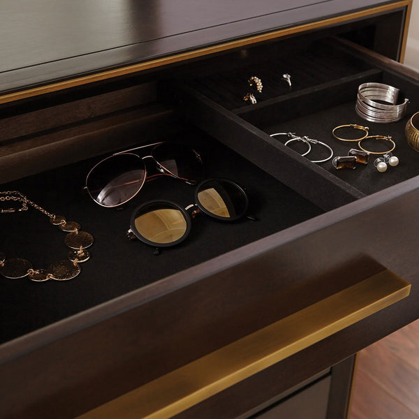 English Elm Prescott Smoked Peppercorn Nine-Drawer Dresser with Retro Flair, Mitered Trim & Elongated Metal Pulls (70") B062P375998