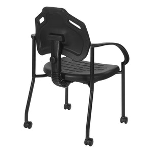 OSP Home Furnishings Guest Chair with Urethane Shell Lumbar Support and Casters for Office Reception Areas KH81392
