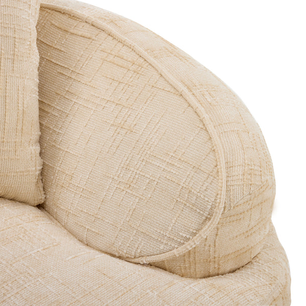 English Elm Beige Curved Two-Person Sofa with Chenille Fabric, Foam+Spring Support, 2 Pillows, Space-Saving Design W3612P350752