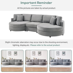 English Elm Christopher Knight Home® - 3-seater Curved Chenille Sofa with Plush 7.5" Seat Cushions and Two Pillows for Stylish Living DARK GREY N763S000020R