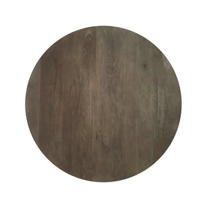 English Elm Round Solid Mango Wood Coffee Table Brown - Modern Low Round Cocktail Table with Thick Top & Intersecting Slab Legs for Stylish Living Room Centerpiece B016P379357