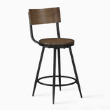 Comfort Pointe Dalia Brown Wood and Metal Swivel Stool Chestnut / Black base