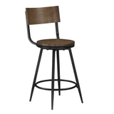 Comfort Pointe Dalia Brown Wood and Metal Swivel Stool Chestnut / Black base