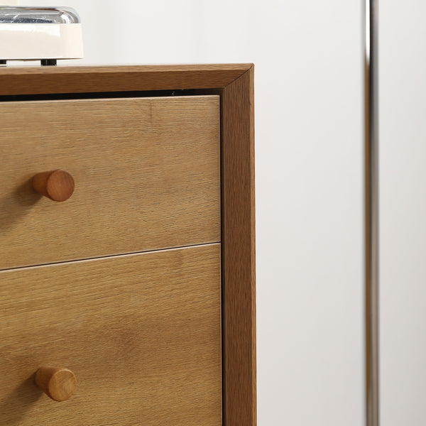 English Elm ANTIQUE Modern Oak Buffet Sideboard with 3D Edge, Adjustable Shelf & 3 Drawers for Stylish Storage W1581P144413