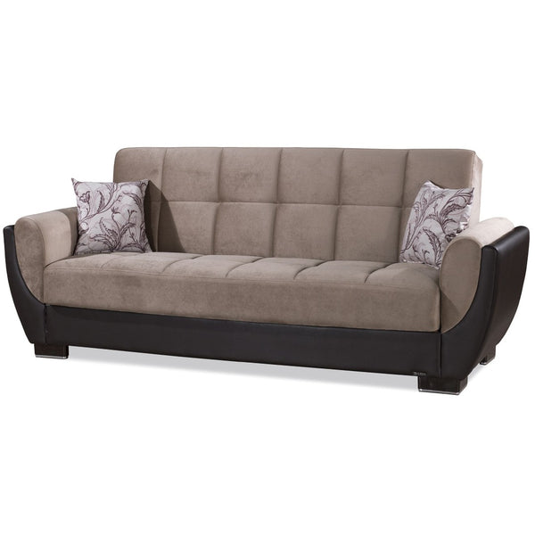 English Elm Primenest Skyhaven Convertible Sofabed With Storage - Stylish Brown Microfiber For Small Spaces B030P286501-GIGA