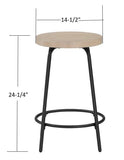 Comfort Pointe Como Backless Wood and Metal Counter Height Stool White washed / Black base