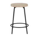 Comfort Pointe Como Backless Wood and Metal Counter Height Stool White washed / Black base