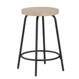 Comfort Pointe Como Backless Wood and Metal Counter Height Stool White washed / Black base