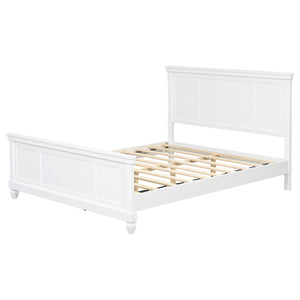 English Elm Christopher Knight Home® - Queen Solid Wood Bed Platform White Farmhouse Design, Sturdy Slats Support 800 lbs, No Box Spring Needed, Fits 8-12" Mattresses, Minimalist American Style N758Q906667K