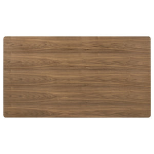 English Elm Graham Walnut Veneer Rectangular Table with Trestle Base Seats Six for Family Dining B062P441070