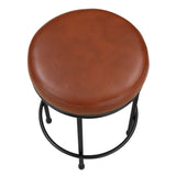 Comfort Pointe Montecarlo Caramel Faux Leather and Metal Backless Counter Height Stool Caramel faux leather / Black base