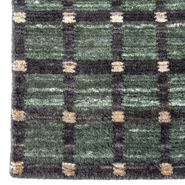 Capel Rugs Tattersall Eco-friendly Handloomed Area Rug - Classic Plaid Design For Versatile Home Decor Jade, Black 100% Polyester 3112rs07060906275