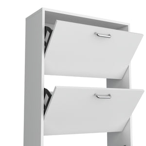 English Elm Shoe Modern 3-Door Engineered Wood Storage Cabinet with 3 Shelves, Eco-Friendly Durable Design White 50 L x 24.02 W x 5.91 H B097P369445