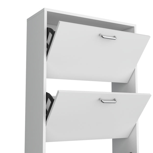 English Elm Shoe Modern 3-Door Engineered Wood Storage Cabinet with 3 Shelves, Eco-Friendly Durable Design White 50 L x 24.02 W x 5.91 H B097P369445