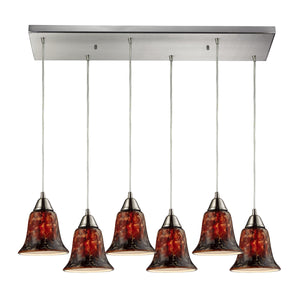 Confections 9'' Wide 6-Light Pendant - Satin Nickel 31130/6RC-FDG Elk Lighting