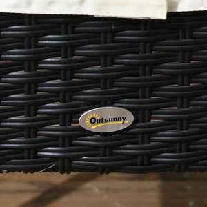 English Elm Outsunny 4 Cream White Pe Rattan Outdoor Dining Chairs With Cushions For Patios, Decks & Gardens W2225P200717-GIGA