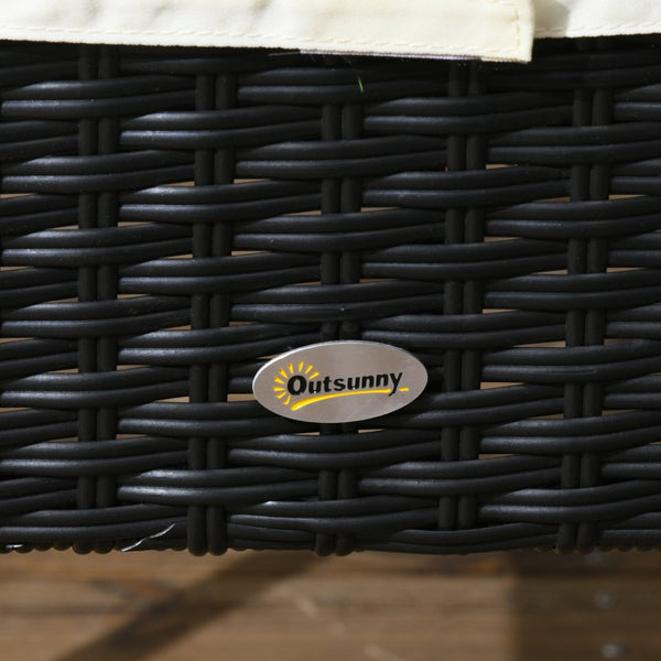 English Elm Outsunny 4 Cream White Pe Rattan Outdoor Dining Chairs With Cushions For Patios, Decks & Gardens W2225P200717-GIGA