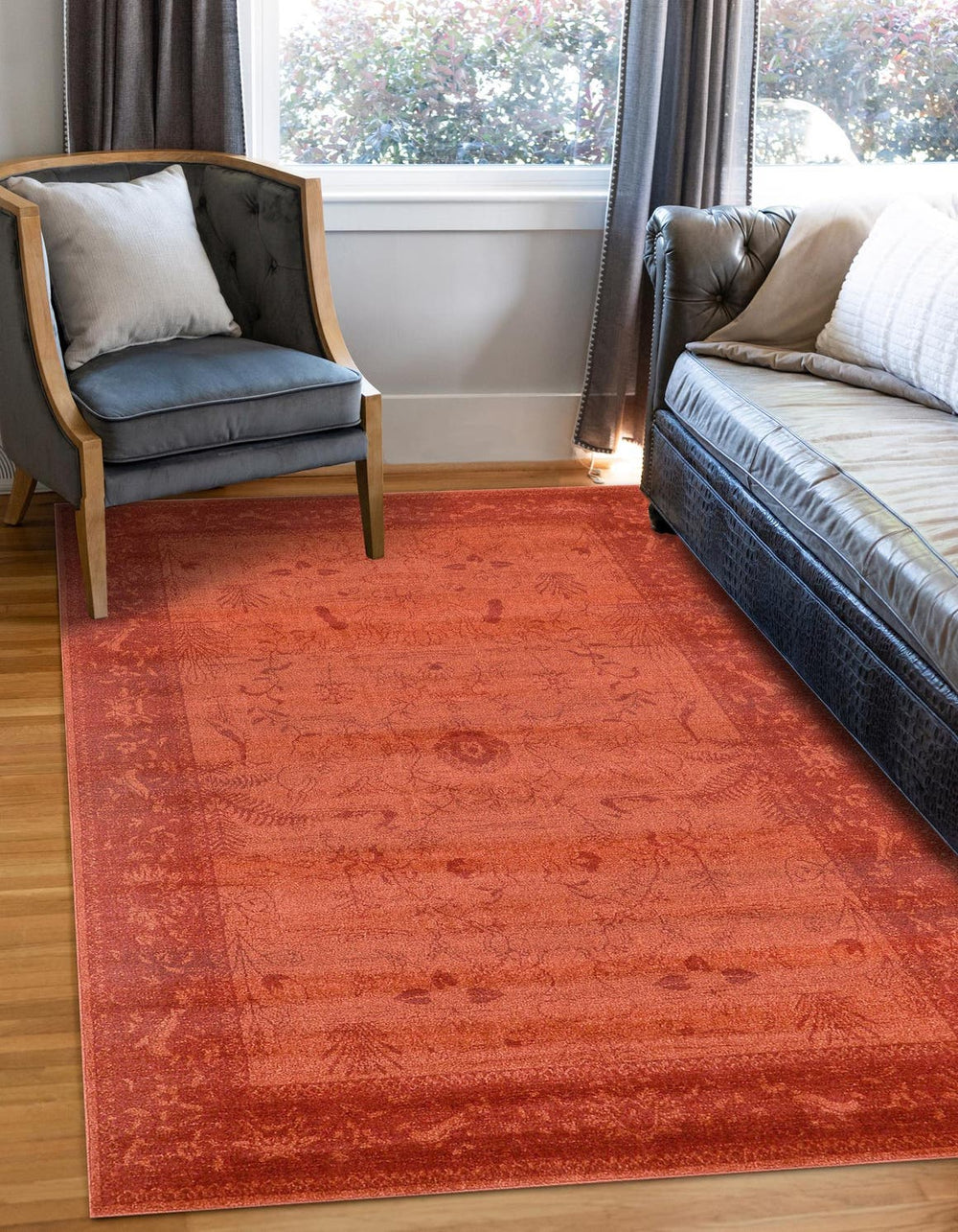 Unique Loom Rust La Jolla Rug - Bold Red Accent For Living Rooms And Dining Areas, Quality Craftsmanship, 4' X 6' Red  3125126-unique-loom