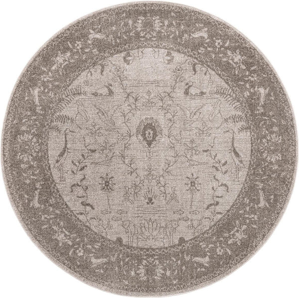 Unique Loom Purple La Jolla 6' Round Rug - Vibrant Luxury Centerpiece For Home Décor And Modern Living Spaces Gray  3114653-unique-loom