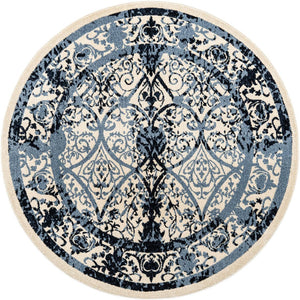 Unique Loom Purple La Jolla 6' Round Rug - Vibrant Luxury Centerpiece For Home Décor And Modern Living Spaces Ivory,Blue  3114693-unique-loom