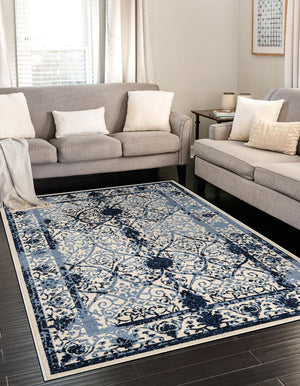 Unique Loom Purple La Jolla 6' Round Rug - Vibrant Luxury Centerpiece For Home Décor And Modern Living Spaces Ivory,Blue  3114695-unique-loom