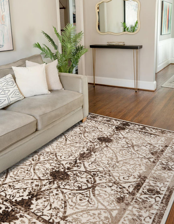 Unique Loom Rust La Jolla Rug - Bold Red Accent For Living Rooms And Dining Areas, Quality Craftsmanship, 4' X 6' Beige  3125127-unique-loom