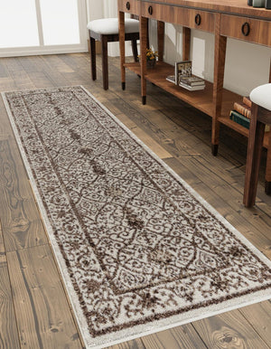 Unique Loom Beige Elegant Runner For Hallways - Durable 3' X 10' Design Perfect For Home Decor Enhancement Beige  3114704-unique-loom