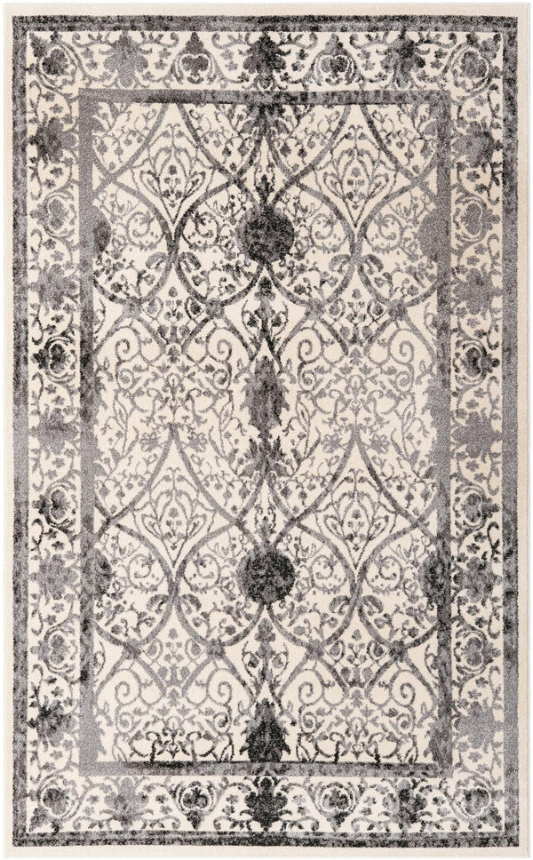 Unique Loom Beige Elegant Runner For Hallways - Durable 3' X 10' Design Perfect For Home Decor Enhancement Ivory,Gray  3114710-unique-loom