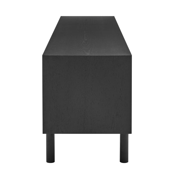 Kayla 85" Media Stand - Modern Centerpiece with Unique Fish Bone Pattern & Elegant Design Elements