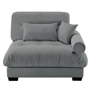 English Elm Milano Velvet Sectional Sofa Module with Bolster Arms for Modern Living Rooms W714P283158