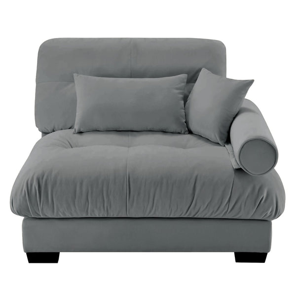 English Elm Milano Velvet Sectional Sofa Module with Bolster Arms for Modern Living Rooms W714P283158