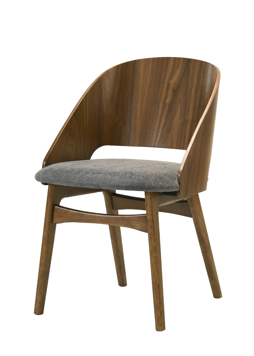 English Elm Delmon Curved Back Upholstered Dining Chairs with Walnut Finish Set for Modern Spaces B2726P439078