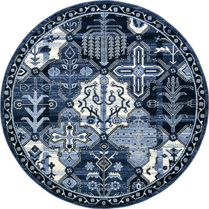 Unique Loom Blue La Jolla 6-foot Round Rug – Elegant, Durable Design Perfect For Modern And Traditional Spaces Blue  3119749-unique-loom