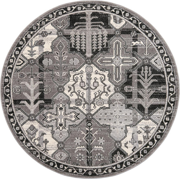 Unique Loom Blue La Jolla 6-foot Round Rug – Elegant, Durable Design Perfect For Modern And Traditional Spaces Gray  3119755-unique-loom