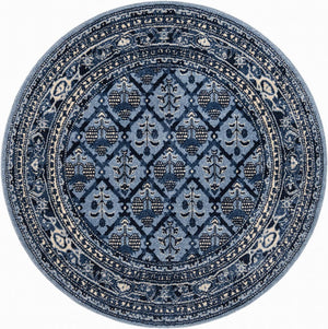 Unique Loom Blue La Jolla 6-foot Round Rug – Elegant, Durable Design Perfect For Modern And Traditional Spaces Blue  3119772-unique-loom