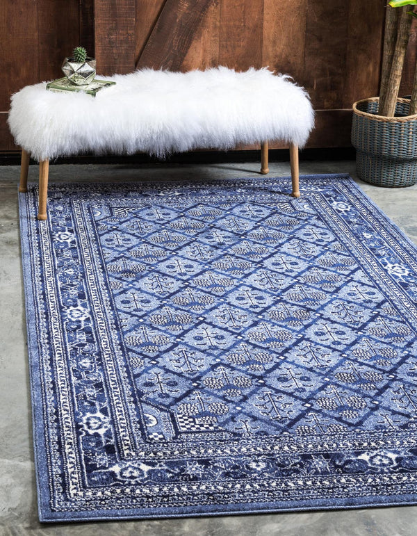 Unique Loom Blue La Jolla 6-foot Round Rug – Elegant, Durable Design Perfect For Modern And Traditional Spaces Blue  3119773-unique-loom
