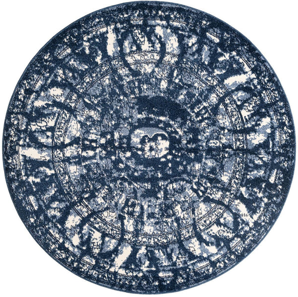 Unique Loom Blue La Jolla 6-foot Round Rug – Elegant, Durable Design Perfect For Modern And Traditional Spaces Blue  3119791-unique-loom