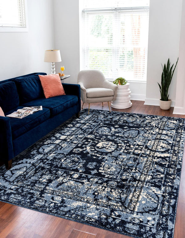 Unique Loom Blue La Jolla 6-foot Round Rug – Elegant, Durable Design Perfect For Modern And Traditional Spaces Blue  3119788-unique-loom