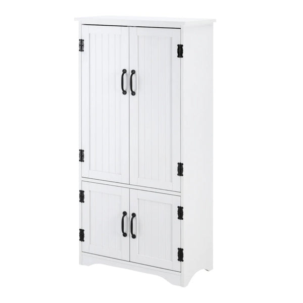 English Elm Foyer Beadboard Floor Cabinet with Drawers White Farmhouse Storage for Entryway Bath White T3971P469681