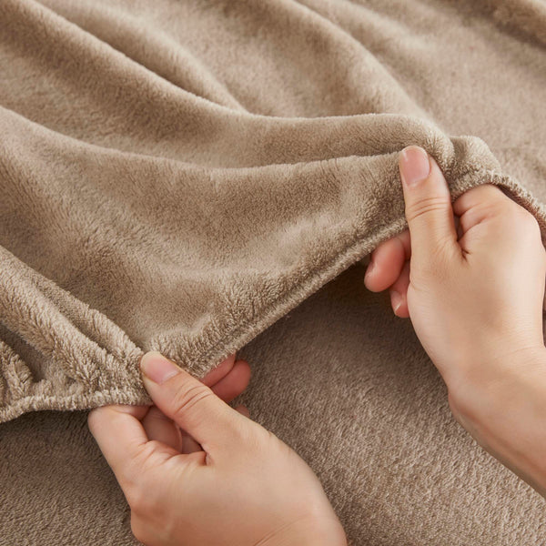 English Elm 4 Pcs Queen Micro Plush Sheet Set - Ultra-Soft Taupe Bedding For Year-Round Cozy Comfort & Style B035P319764