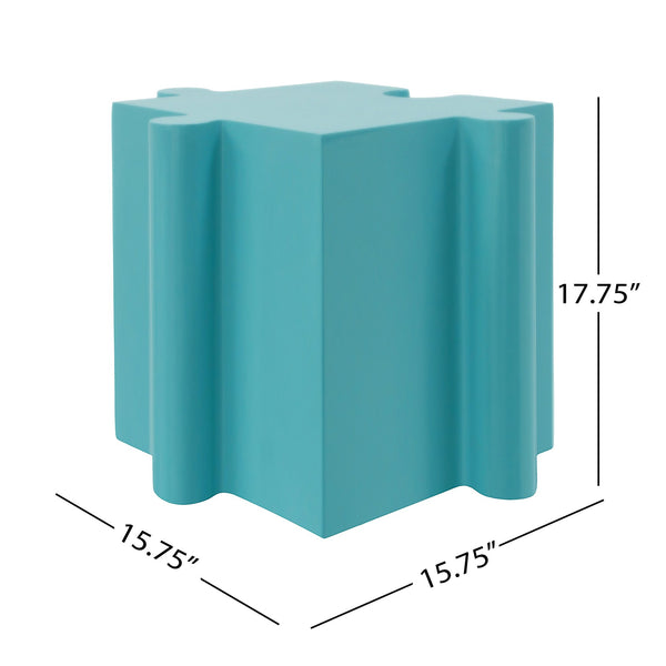 English Elm Christopher Knight Home® - Puzzle Art Side Table - Modular Light Blue Mgo Design For Indoor & Outdoor Custom Layouts, Versatile! N770P347931L