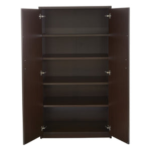 OSP Home Furnishings 65' 65 Inch Tall Two Door Storage Cabinet with Five Adjustable Shelves for Garage or Office Espresso NAP-156-ESP