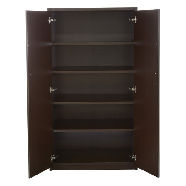 OSP Home Furnishings 65' 65 Inch Tall Two Door Storage Cabinet with Five Adjustable Shelves for Garage or Office Espresso NAP-156-ESP