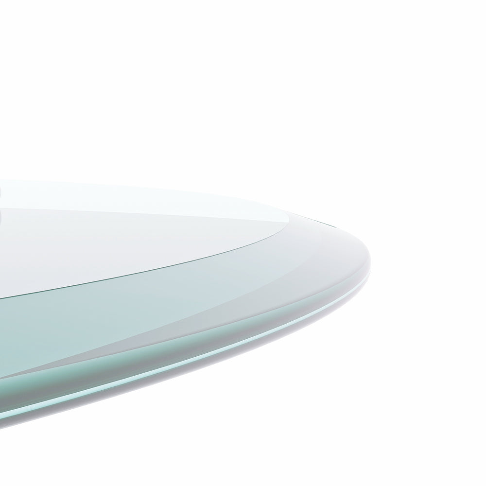 English Elm 32" Round Tempered Glass Table Top - 1/2" Thick Beveled Edge For Stylish, Low-Maintenance Elegance W241P248444